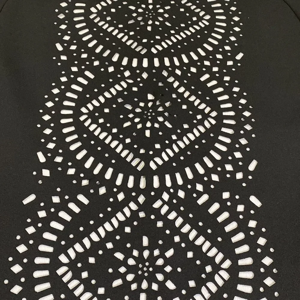 Worthington Black White Laser Cut Pencil Skirt Size 12